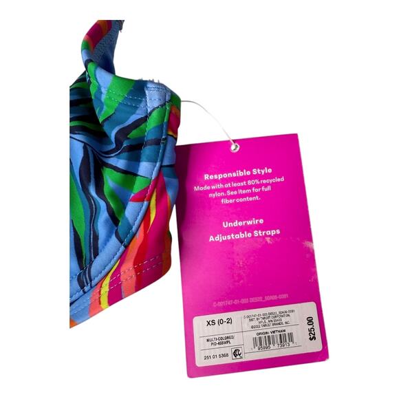 NEW Tabitha Brown SWIM Top Bikini Bra Women's XS 0/2 Underwire Adjustable Floral - Picture 3 of 7